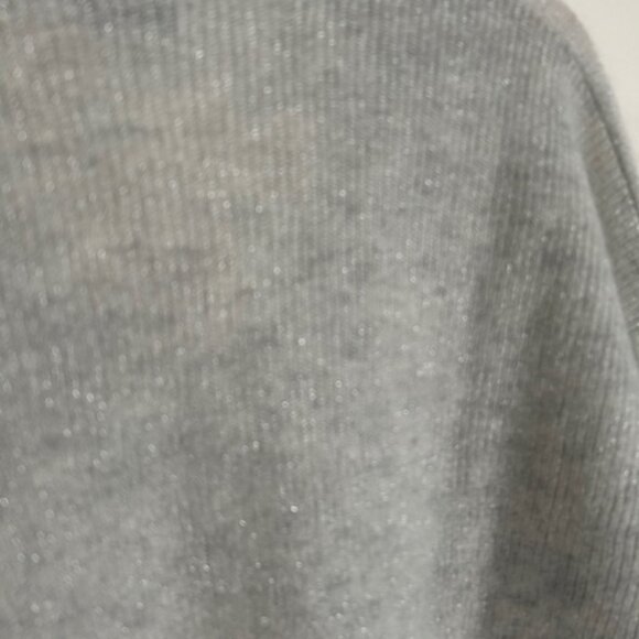 Brunello Cucinelli Gray Mohair Blend  V-Neck Sweater - Size Large - Picture 6 of 7